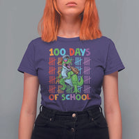 Funny 100 Days Of School T-Rex Dinosaur T Shirt For Women