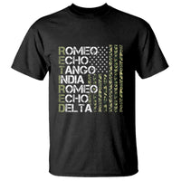 Retired 2025 Military Phonetic Alphabet Retirement T Shirt Vintage Camouflage Flag
