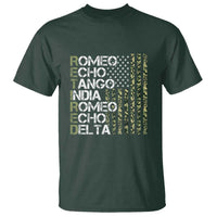 Retired 2025 Military Phonetic Alphabet Retirement T Shirt Vintage Camouflage Flag