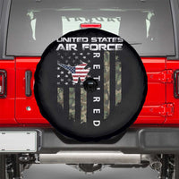 Funny United States Air Force Retired Spare Tire Cover Camo American Flag Fighter