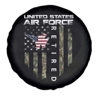 Funny United States Air Force Retired Spare Tire Cover Camo American Flag Fighter