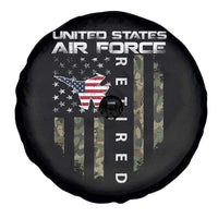Funny United States Air Force Retired Spare Tire Cover Camo American Flag Fighter