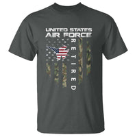 Funny United States Air Force Retired T Shirt Camo American Flag Fighter