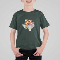 Funny 100th Day Of School Cowboy T Shirt For Kid 100 Days Y'all TX map