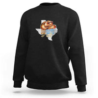 Funny 100th Day Of School Cowboy Sweatshirt 100 Days Y'all TX map