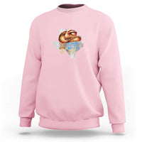 Funny 100th Day Of School Cowboy Sweatshirt 100 Days Y'all TX map