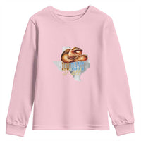 Funny 100th Day Of School Cowboy Youth Sweatshirt 100 Days Y'all TX map