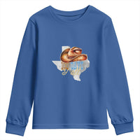 Funny 100th Day Of School Cowboy Youth Sweatshirt 100 Days Y'all TX map