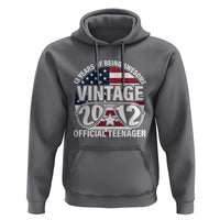 Funny 13th Birthday Hoodie Vintage 2012 Official Teenager 13 Years Of Being Awesome USA Flag Sunglasses