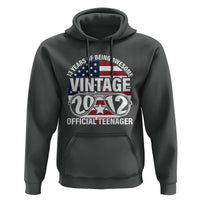 Funny 13th Birthday Hoodie Vintage 2012 Official Teenager 13 Years Of Being Awesome USA Flag Sunglasses