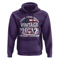 Funny 13th Birthday Hoodie Vintage 2012 Official Teenager 13 Years Of Being Awesome USA Flag Sunglasses