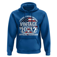 Funny 13th Birthday Hoodie Vintage 2012 Official Teenager 13 Years Of Being Awesome USA Flag Sunglasses