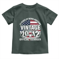 Funny 13th Birthday Toddler T Shirt Vintage 2012 Official Teenager 13 Years Of Being Awesome USA Flag Sunglasses