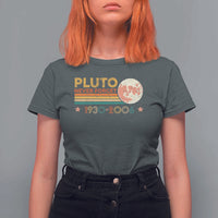 Funny Never Forget Pluto 1930 2006 T Shirt For Women Retro Stripes