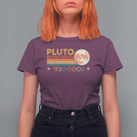 Funny Never Forget Pluto 1930 2006 T Shirt For Women Retro Stripes