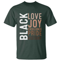 Black Love Joy Excellence Pride History T Shirt Proud African American