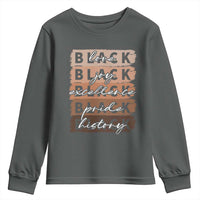 Black Love Joy Excellence Pride History Youth Sweatshirt Proud African American Melanin Brush Stroke
