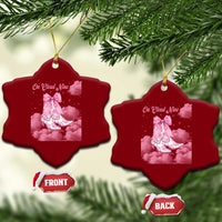 On Cloud Nine Ceramic Ornament 9th Birthday Bday Girl Pink Coquette Cowgirl Boots