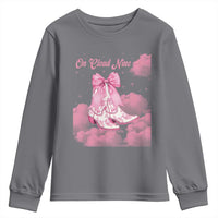 On Cloud Nine Youth Sweatshirt 9th Birthday Bday Girl Pink Coquette Cowgirl Boots