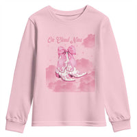 On Cloud Nine Youth Sweatshirt 9th Birthday Bday Girl Pink Coquette Cowgirl Boots