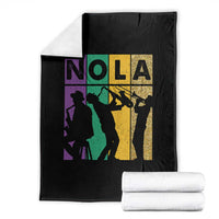 Mardi Gras NOLA New Orleans Carnival Jazz Music Glitter Print Throw Blanket