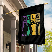 Mardi Gras NOLA New Orleans Carnival Jazz Music Glitter Print Garden Flag