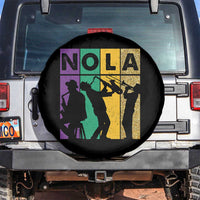 Mardi Gras NOLA New Orleans Carnival Jazz Music Glitter Print Spare Tire Cover