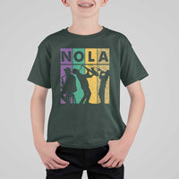 Mardi Gras NOLA New Orleans Carnival Jazz Music Glitter Print T Shirt For Kid