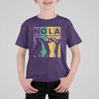 Mardi Gras NOLA New Orleans Carnival Jazz Music Glitter Print T Shirt For Kid