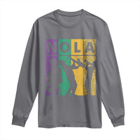 Mardi Gras NOLA New Orleans Carnival Jazz Music Glitter Print Long Sleeve Shirt