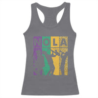 Mardi Gras NOLA New Orleans Carnival Jazz Music Glitter Print Racerback Tank Top