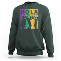 Mardi Gras NOLA New Orleans Carnival Jazz Music Glitter Print Sweatshirt
