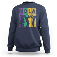 Mardi Gras NOLA New Orleans Carnival Jazz Music Glitter Print Sweatshirt