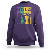 Mardi Gras NOLA New Orleans Carnival Jazz Music Glitter Print Sweatshirt