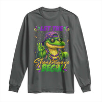 Let The Shenanigans Begin Mardi Gras 67 Meme Long Sleeve Shirt Funny Alligator Mardigator Six Seven