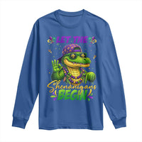 Let The Shenanigans Begin Mardi Gras 67 Meme Long Sleeve Shirt Funny Alligator Mardigator Six Seven