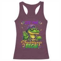 Let The Shenanigans Begin Mardi Gras 67 Meme Racerback Tank Top Funny Alligator Mardigator Six Seven