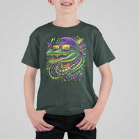 Mardigator Mardi Gras Alligator Carnival Beads T Shirt For Kid