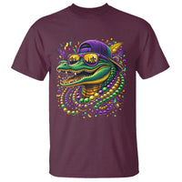 Mardigator Mardi Gras Alligator Carnival Beads T Shirt
