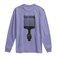 Afro Pick Comb Strong Black Power Fist Long Sleeve Shirt