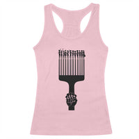 Afro Pick Comb Strong Black Power Fist Racerback Tank Top