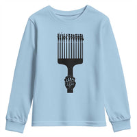 Afro Pick Comb Strong Black Power Fist Youth Sweatshirt