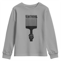 Afro Pick Comb Strong Black Power Fist Youth Sweatshirt