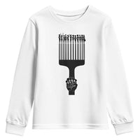 Afro Pick Comb Strong Black Power Fist Youth Sweatshirt