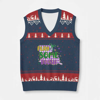Play Some Boosie Mardi Gras V-Neck Knit Sweater Vest Funny Fat Tuesday Coquette Louisiana Carnival