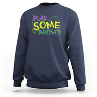 Funny Play Some Boosie Mardi Gras Sweatshirt Beads Carnival Louisiana