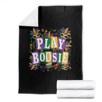 Funny Play Boosie Mardi Gras Throw Blanket Fat Tuesday Carnival Fleur De Lis Music