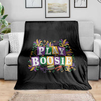 Funny Play Boosie Mardi Gras Throw Blanket Fat Tuesday Carnival Fleur De Lis Music