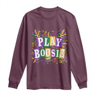 Funny Play Boosie Mardi Gras Long Sleeve Shirt Fat Tuesday Carnival Fleur De Lis Music