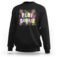 Funny Play Boosie Mardi Gras Sweatshirt Fat Tuesday Carnival Fleur De Lis Music